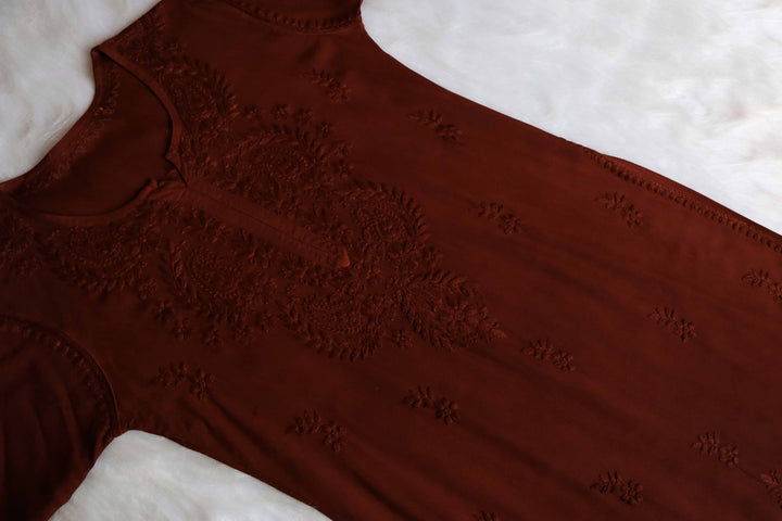 Nazakat Chocolate Brown  2 piece Rayon set