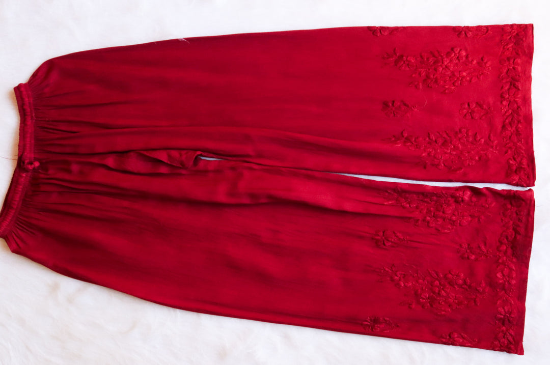 Aayat Red Rayon Kurta Pant set