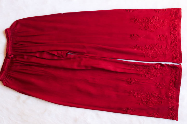 Aayat Red Rayon Kurta Pant set