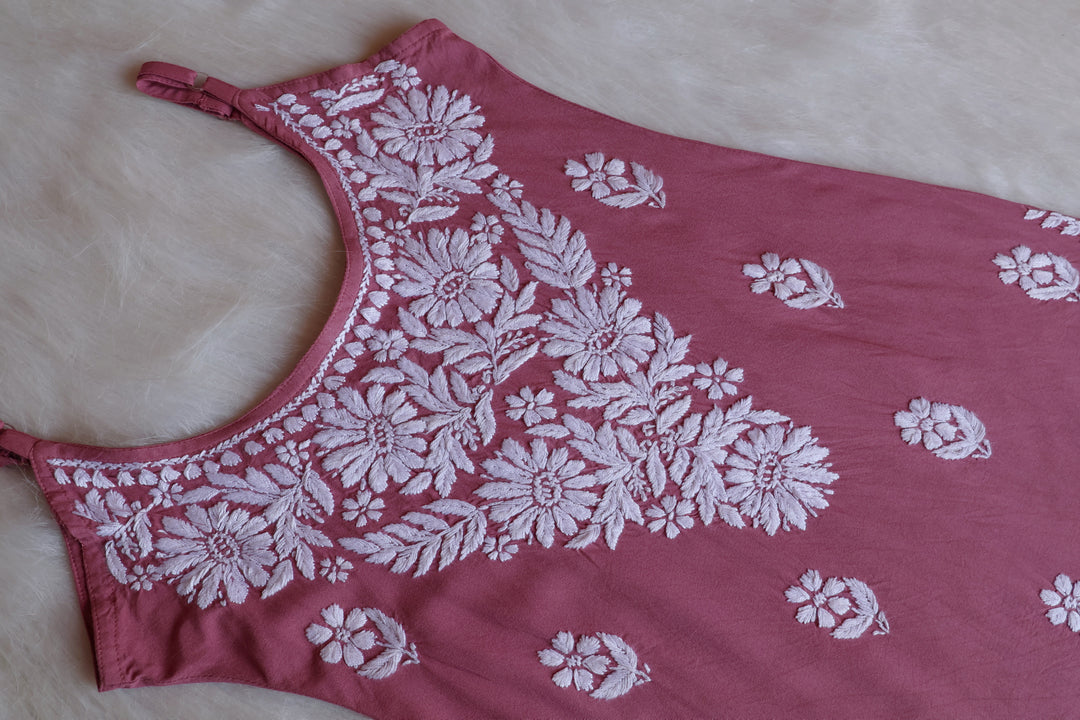 Farhaa Dusty Rose Short Sleeveless Kurta