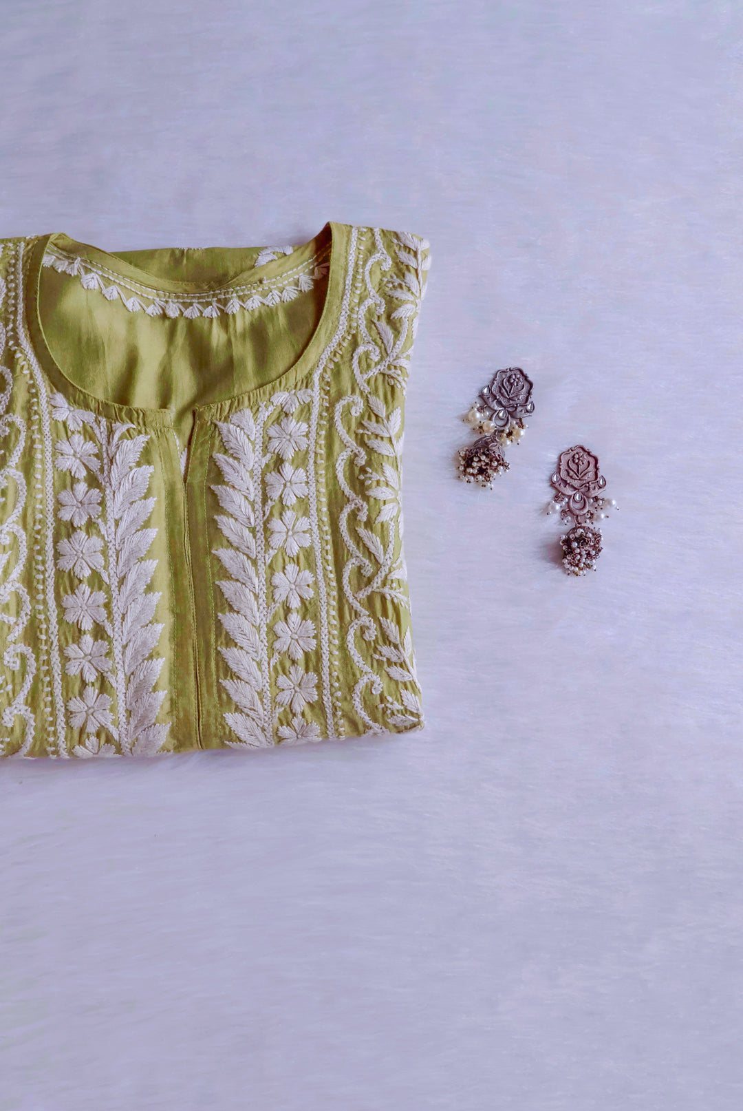 Zargul Green Premium Chanderi Silk Kurta
