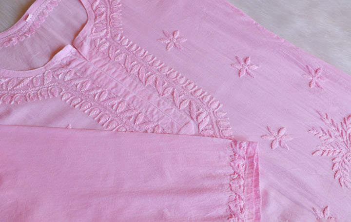 Heer Baby Pink Pure Cotton Kurta