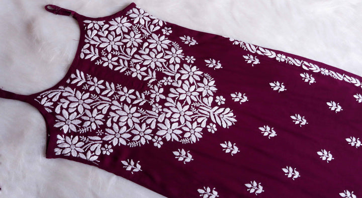 Raaha Deep Purple Sleeveless Rayon Kurta Pant set