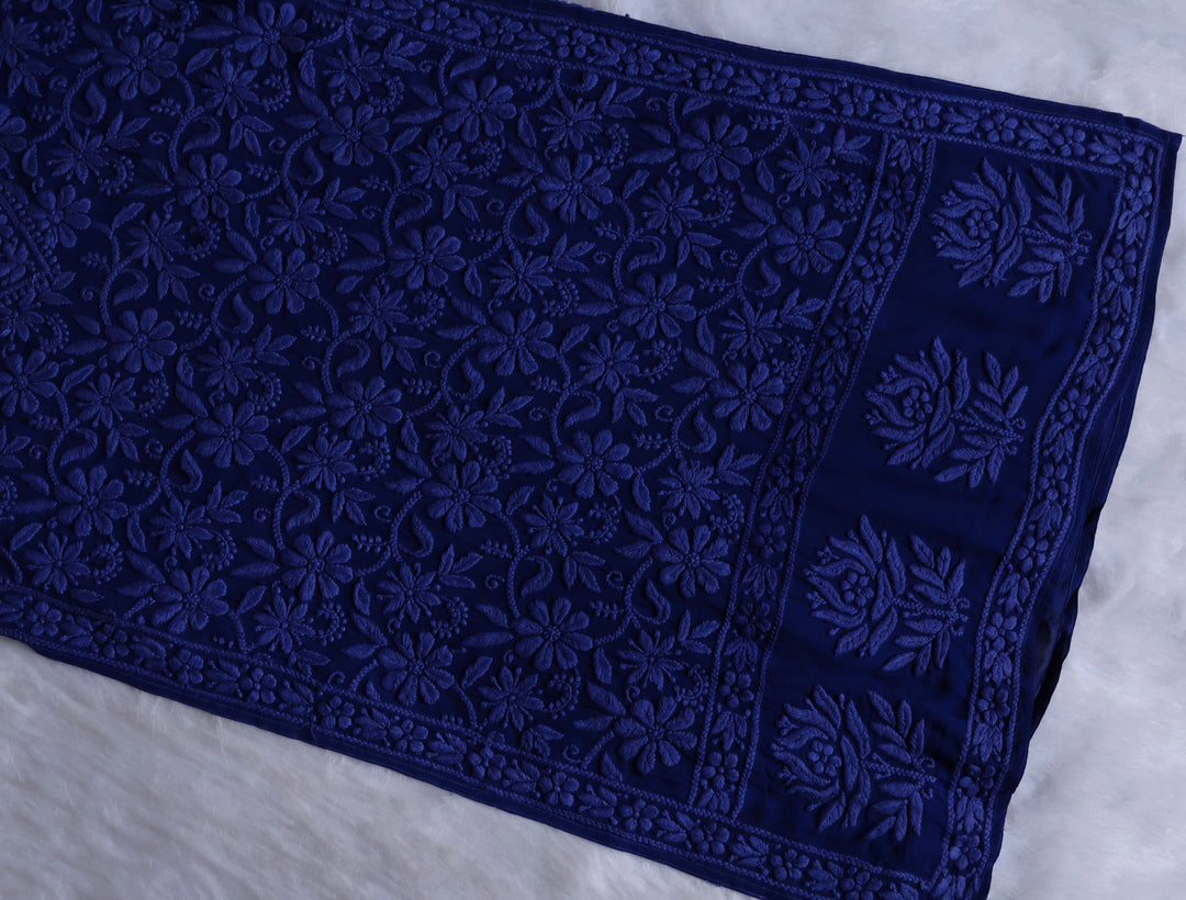 Mehr Royal Blue Long Viscose Strappy Kurta