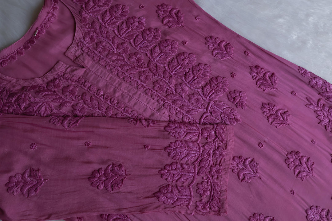 MehrNaaz Dusty Purple Pure Muslin Kurta