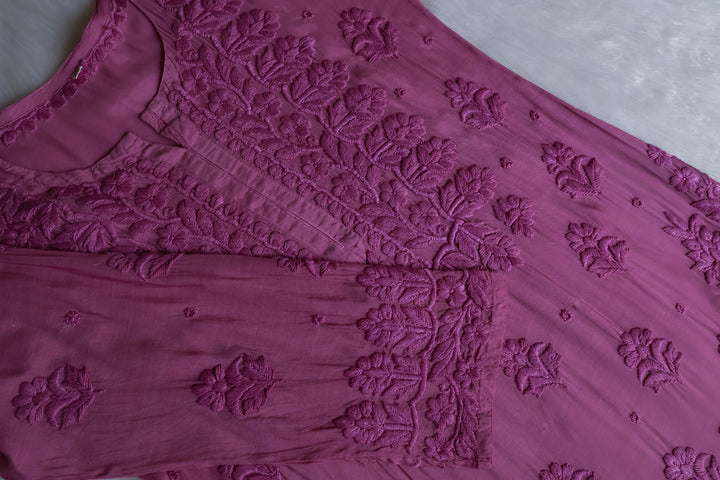 MehrNaaz Dusty Purple Pure Muslin Kurta
