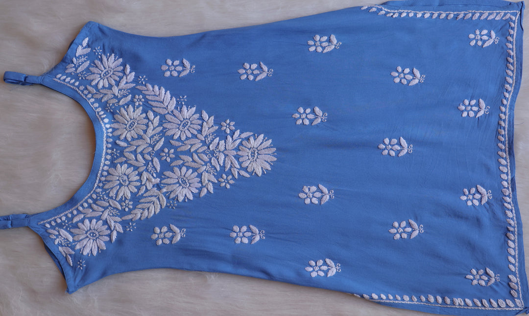 Farhaa Ice Blue Short Sleeveless Kurta