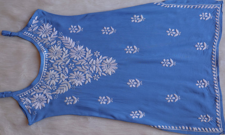 Farhaa Ice Blue Short Sleeveless Kurta