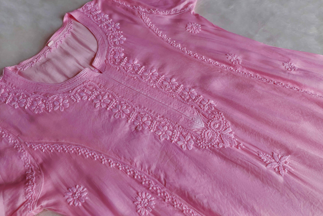 Mehr Baby Pink Modal Silk Dress