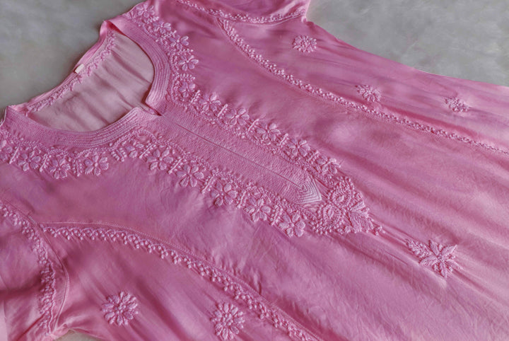 Mehr Baby Pink Modal Silk Dress