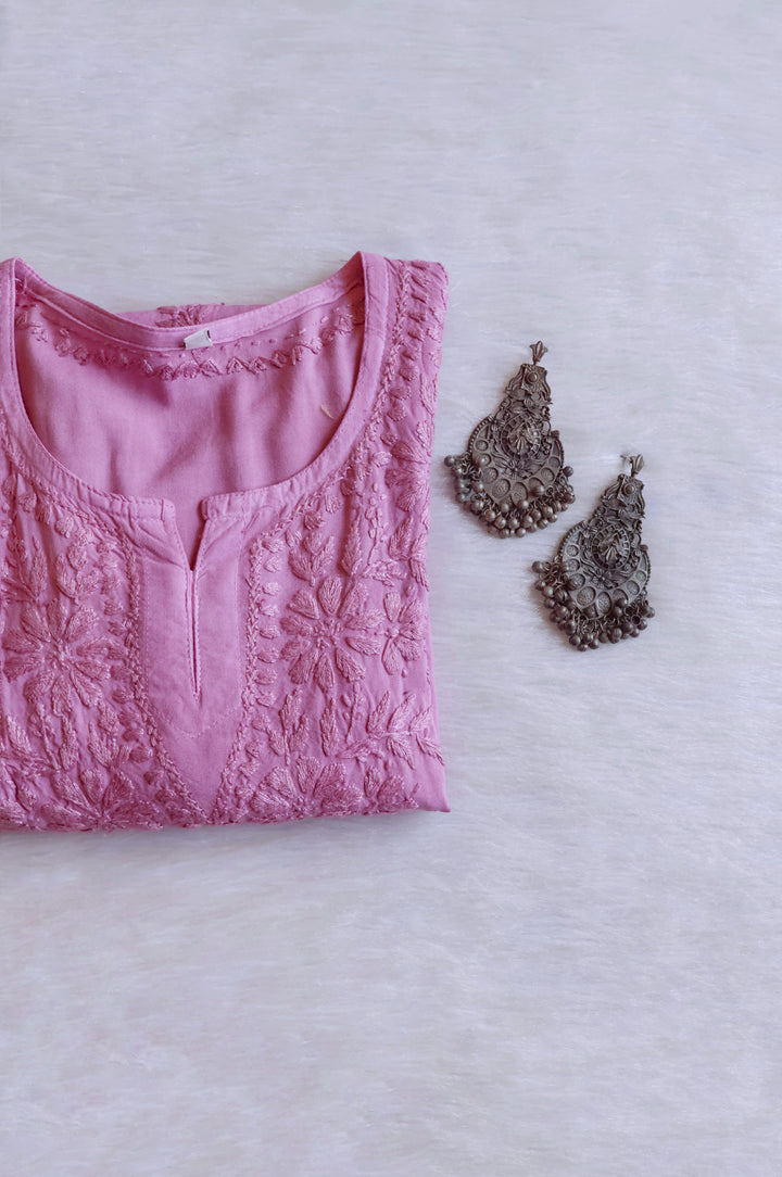 Aliyah Dusty Lavender Short Rayon Kurta