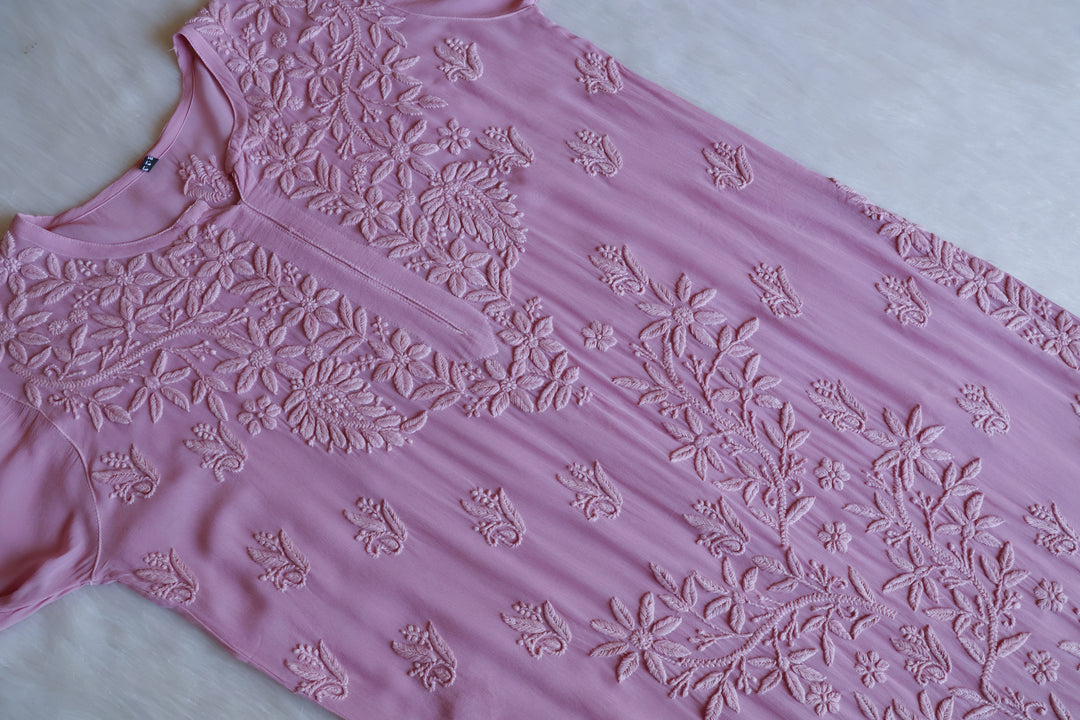 Waliya Dusty Purple Viscose Georgette Kurta