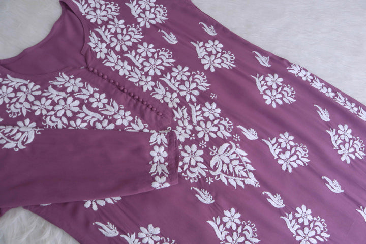 Samara Dusty Purple Long Rayon Kurta