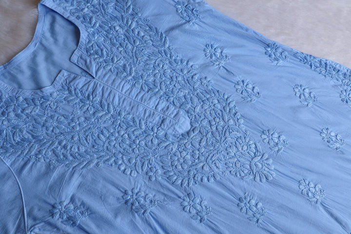 Anah Ice Blue Pure Cotton Kurta