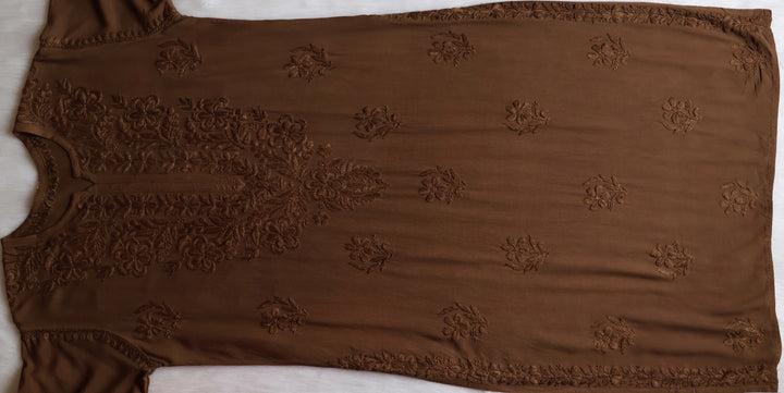 Sanam Chocolate Brown Ombre Long Rayon Kurta