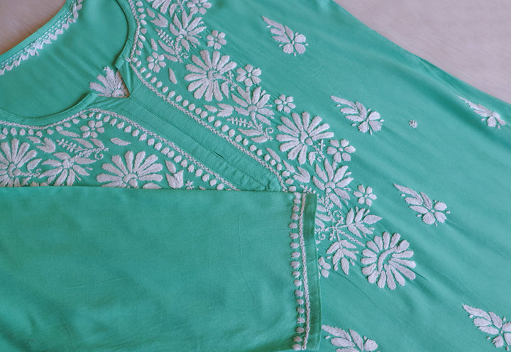 Duaa Mint Green Long Rayon kurta