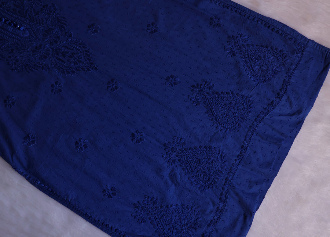 Nazakat Royal Blue Cotton Kurta set