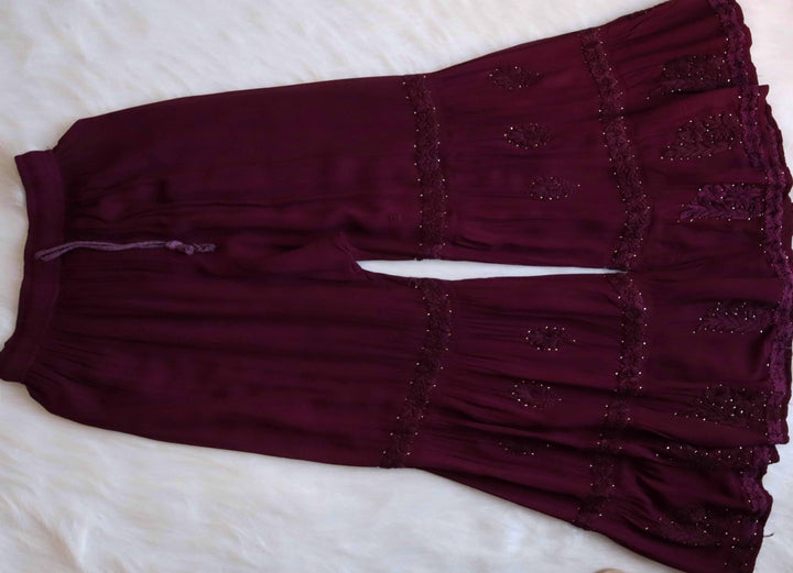 Zimra Premium Deep Purple Viscose Garara set