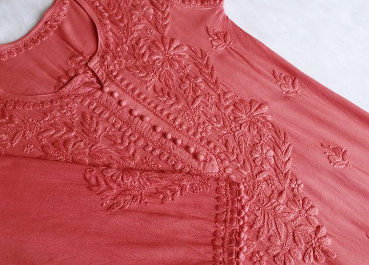 Enaara Rose Brown Potli Button Rayon set