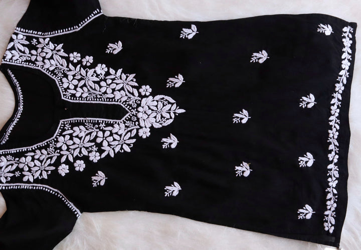 Aira Black Short Mulmul kurta