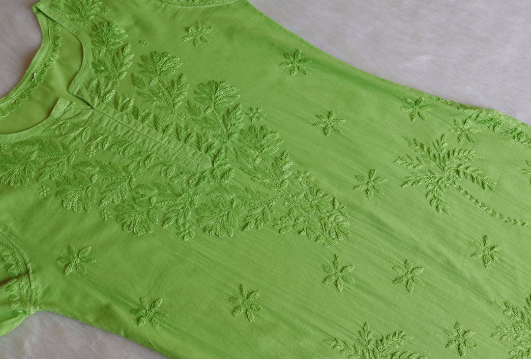 Zaira Lime Green Pure Cotton Kurta