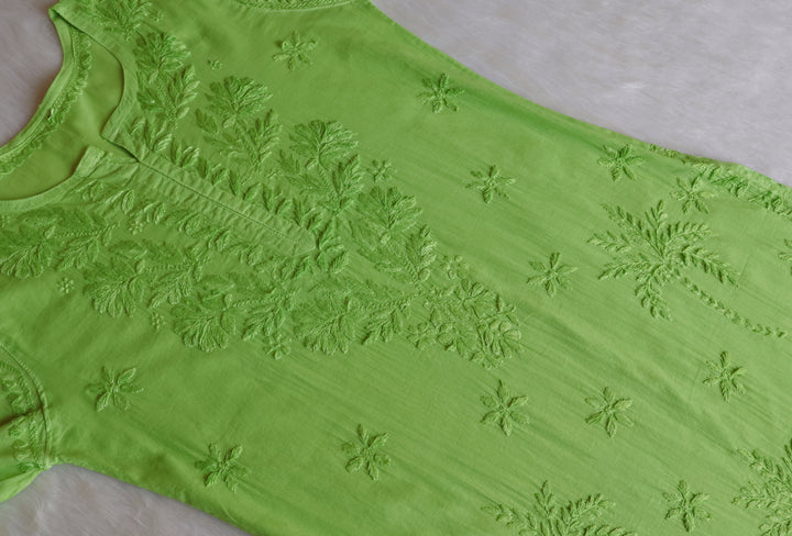 Zaira Lime Green Pure Cotton Kurta