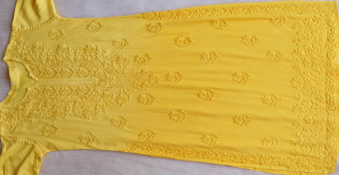 Farhaa Yellow 2 piece Rayon set