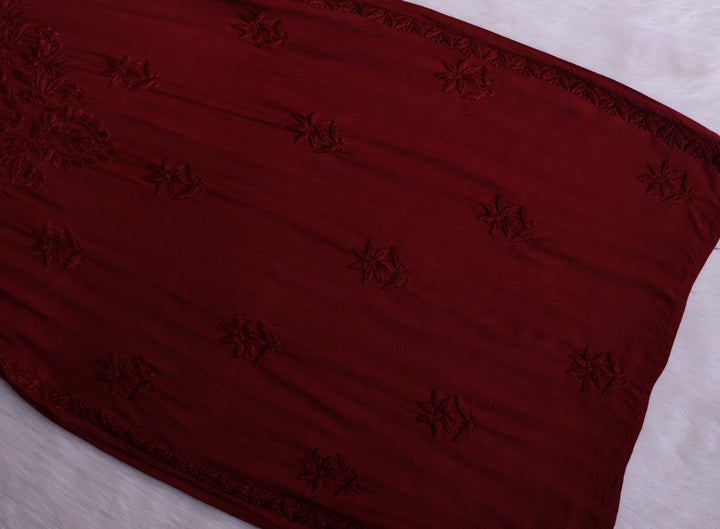 Alfiya Maroon Long Ombre Rayon Kurta