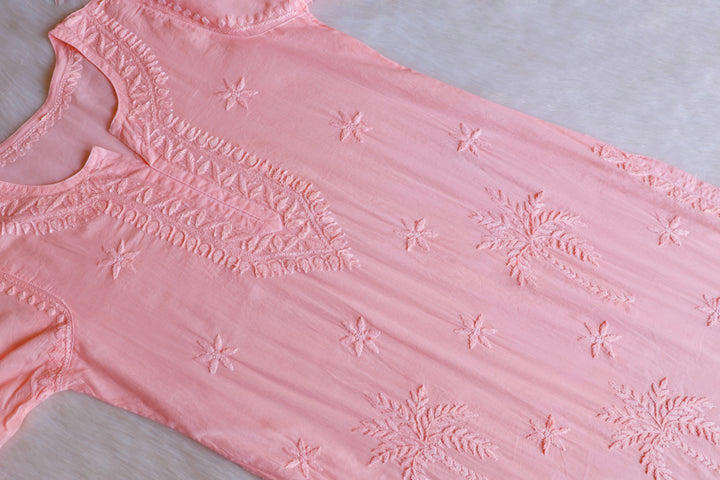 Heer Pastel Peach Pure Cotton Kurta
