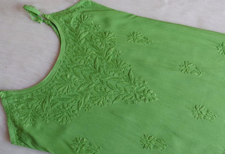 Aira Lime Green Short Sleeveless Kurta