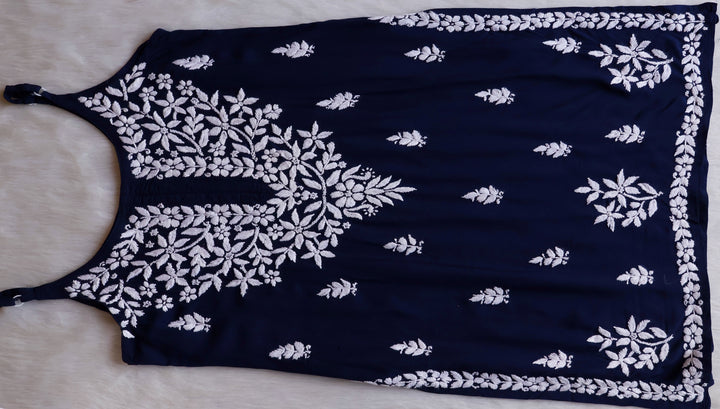 Mirha Navy Blue Sleeveless Modal Kurta Set