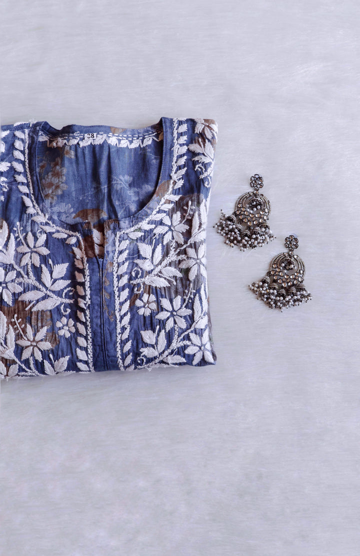 Dahlia Blue Mulmul short top