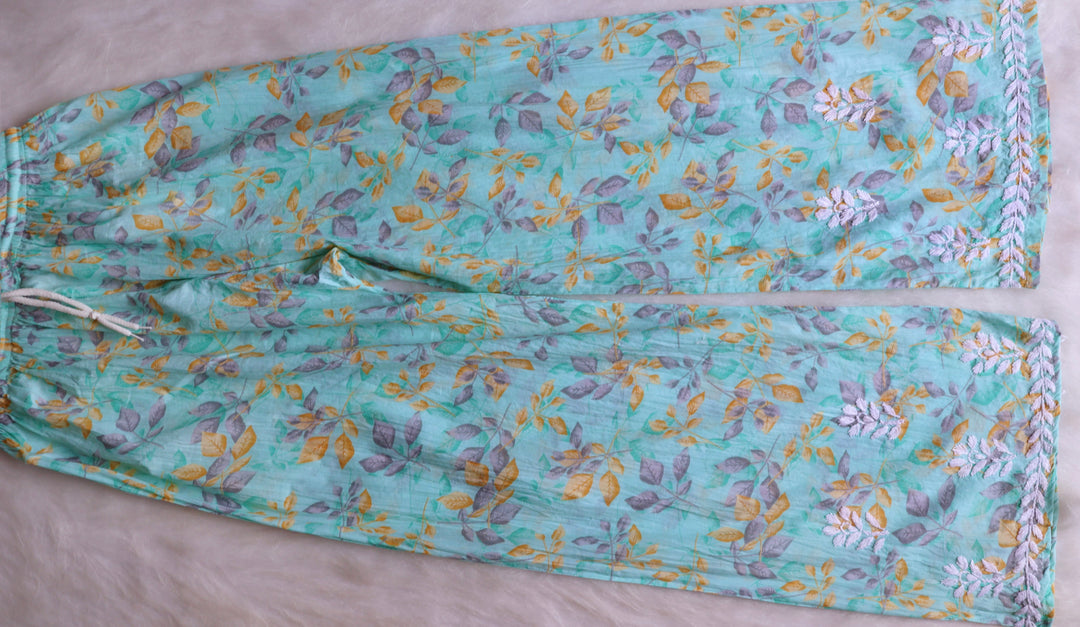 Iris Mint Green Pure Mulmul set