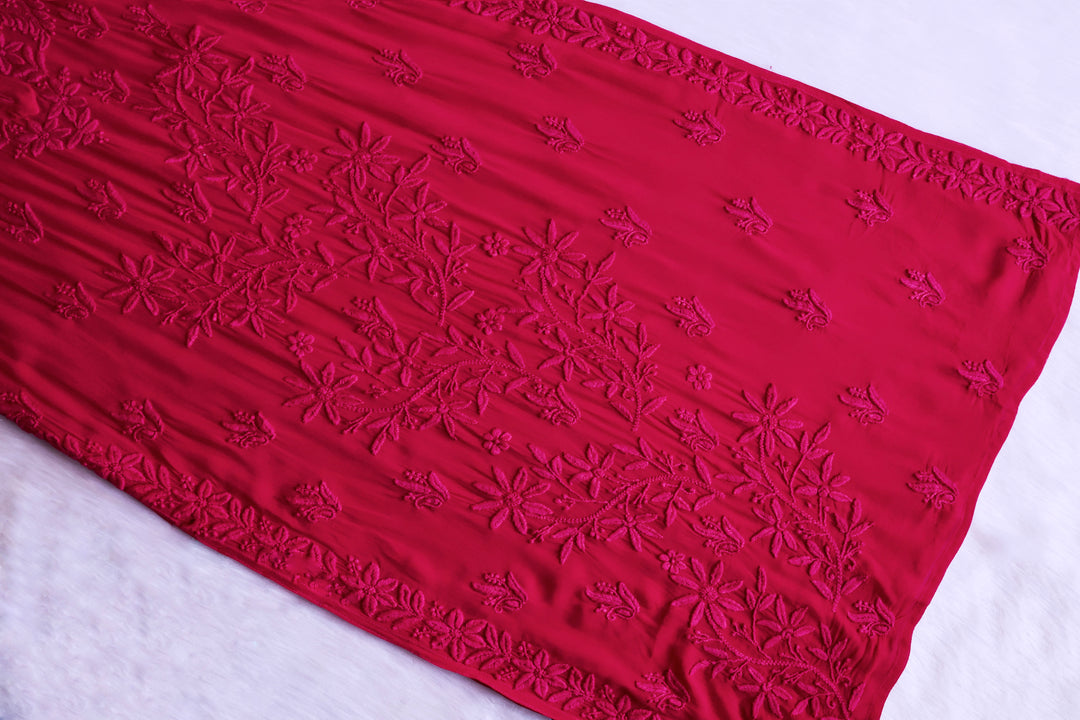 Waliya Deep Pink Viscose Georgette Kurta