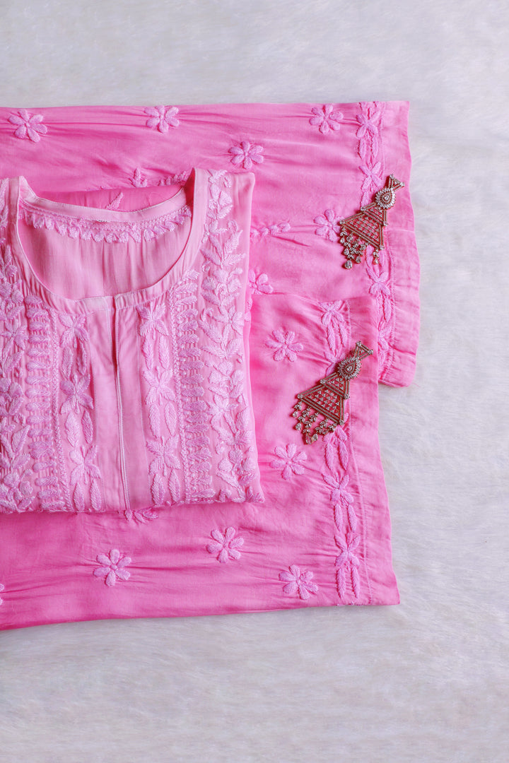 Mahnoor Baby Pink Modal Silk Kurta Set