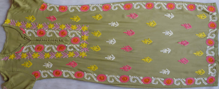 Anah Sage Green Ombre Long Rayon Kurta