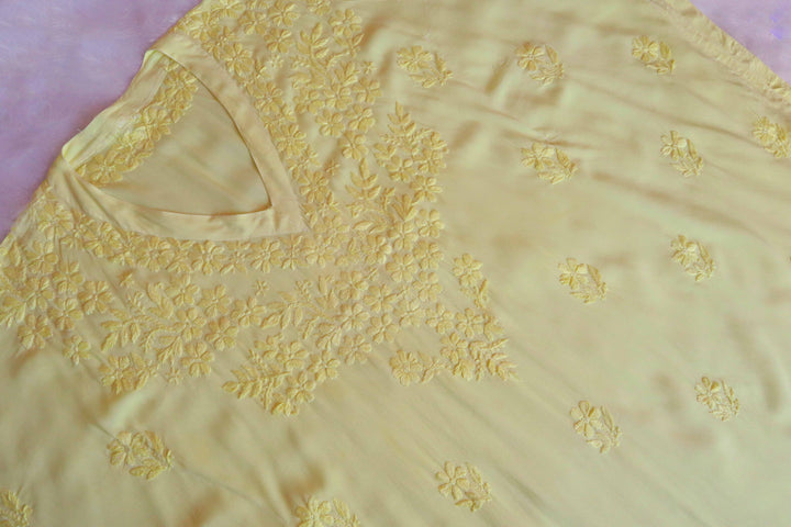 Sadiya Yellow Luxe Muslin Kaftan