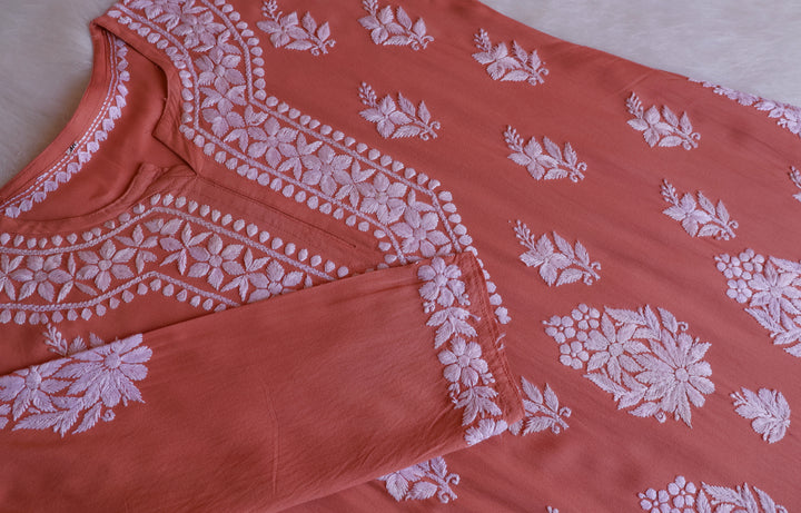 Amaara Rose Brown Rayon Kurta Pant set