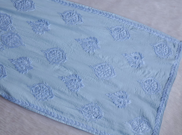 Alfiya Powder Blue Pure Chanderi set