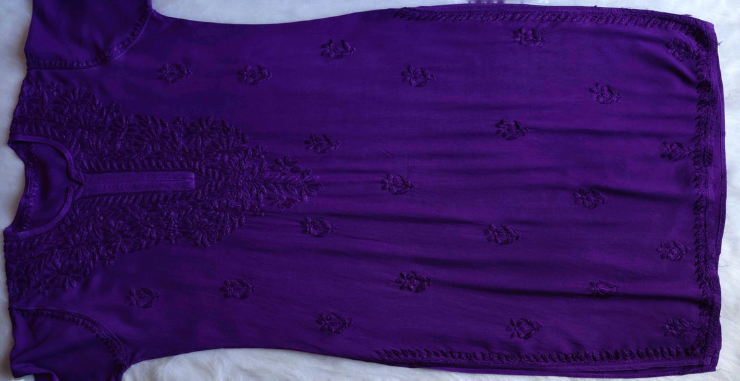 Amirah Deep Purple Long Rayon Kurta