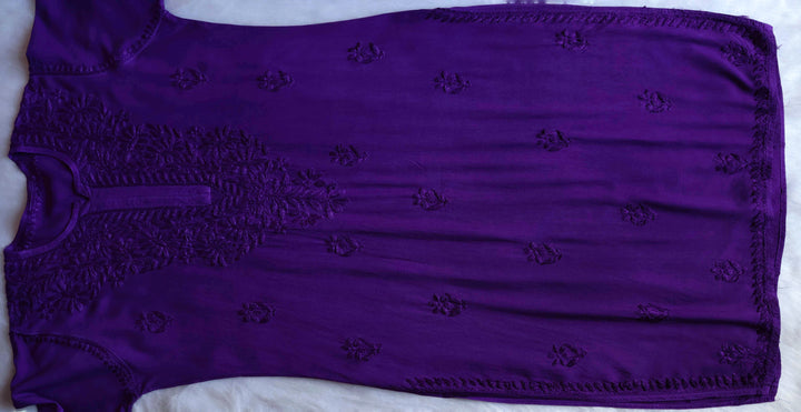 Amirah Deep Purple Long Rayon Kurta