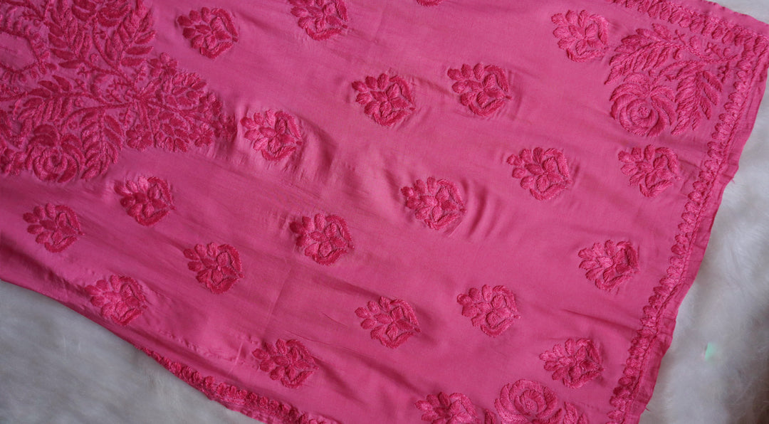 Zenara Pink Chanderi Kurta
