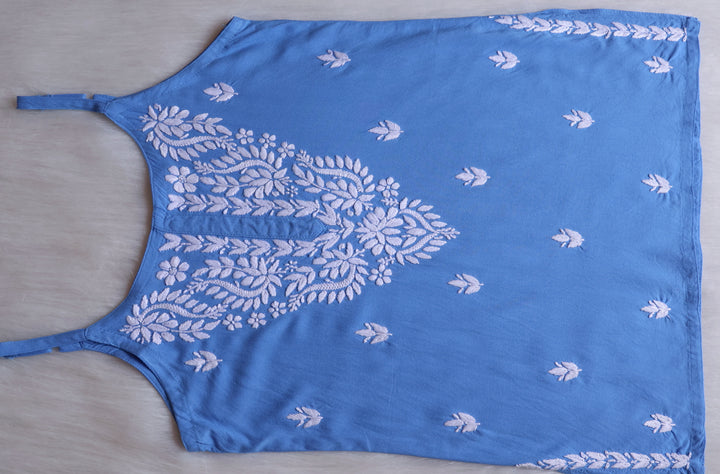 Mirha Ice Blue Short Sleeveless Kurta