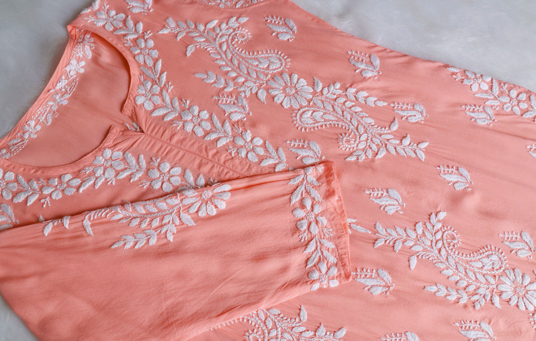 Lily Peach Long Modal Kurta