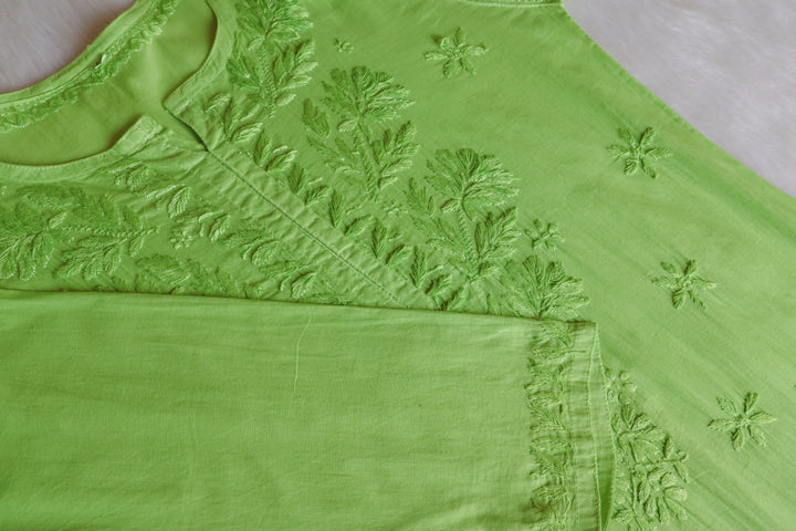 Zaira Lime Green Pure Cotton Kurta