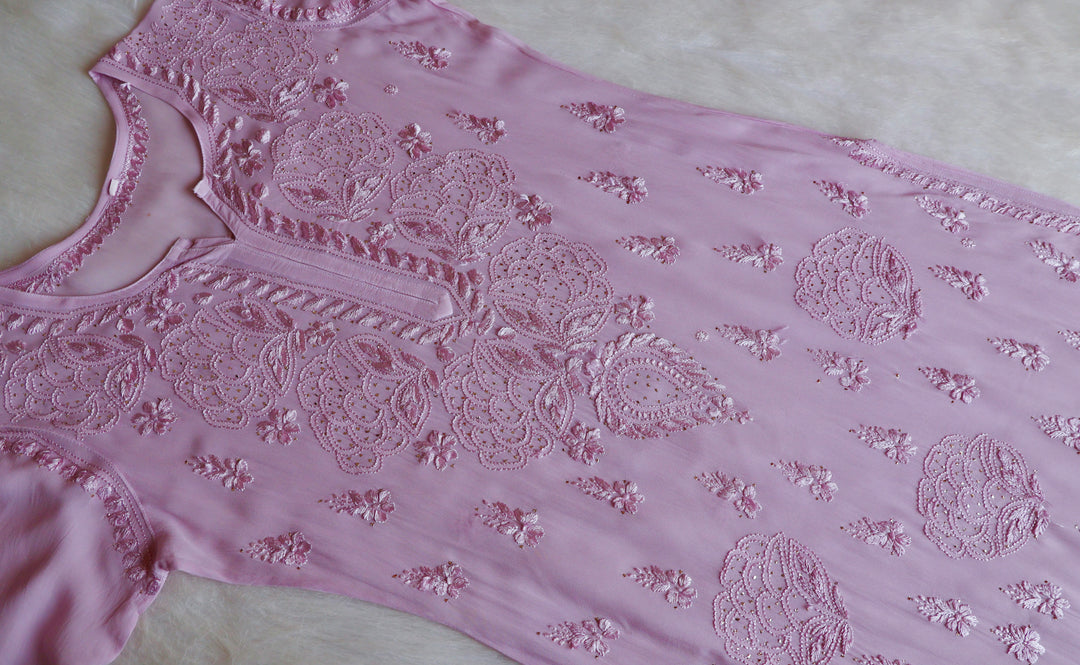 Hanaa Dusty Purple Viscose Georgette Kurta