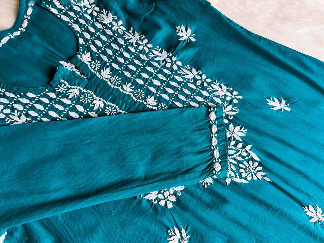 Rumaana Ocean Green Cotton Kurta