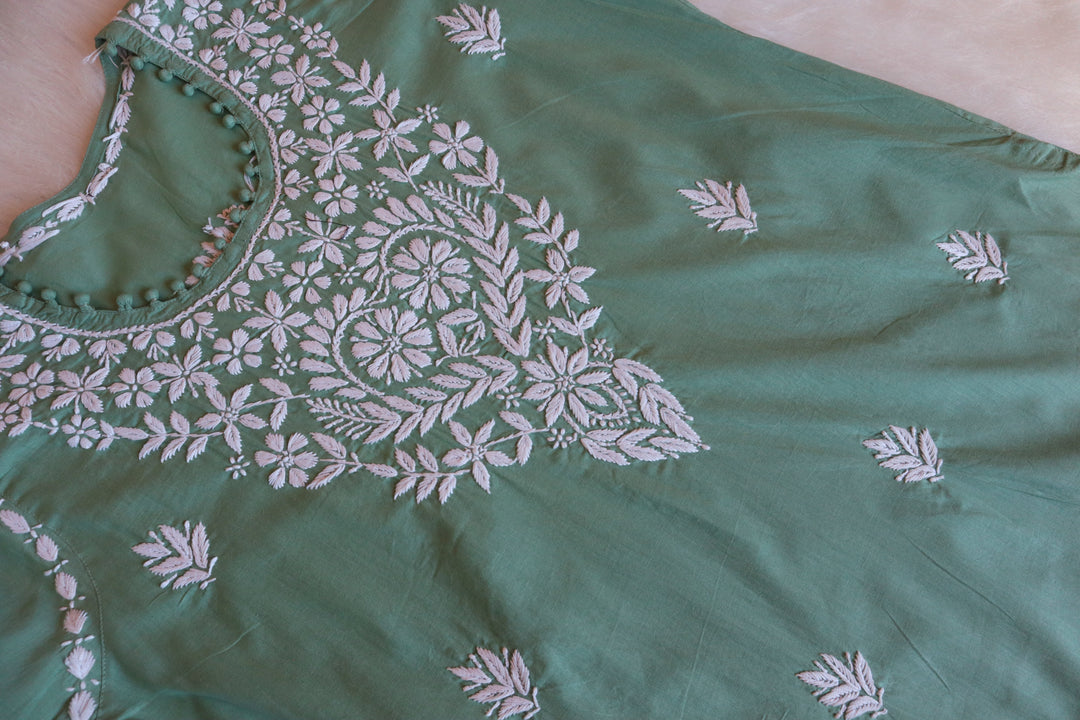 Layla Sage Green Cotton Kurta