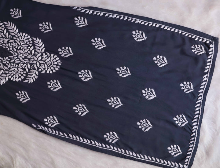 Raaha Grey Long Rayon kurta