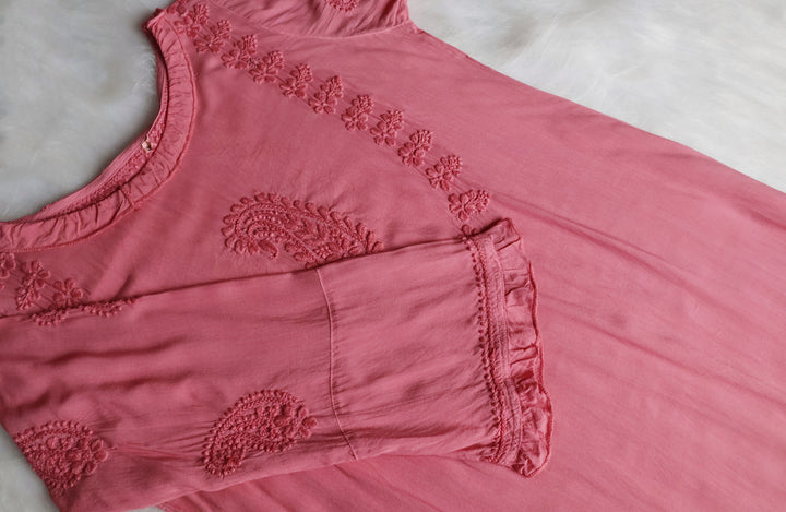 Zamda Afghani Mauve Pink Pure Modal Set